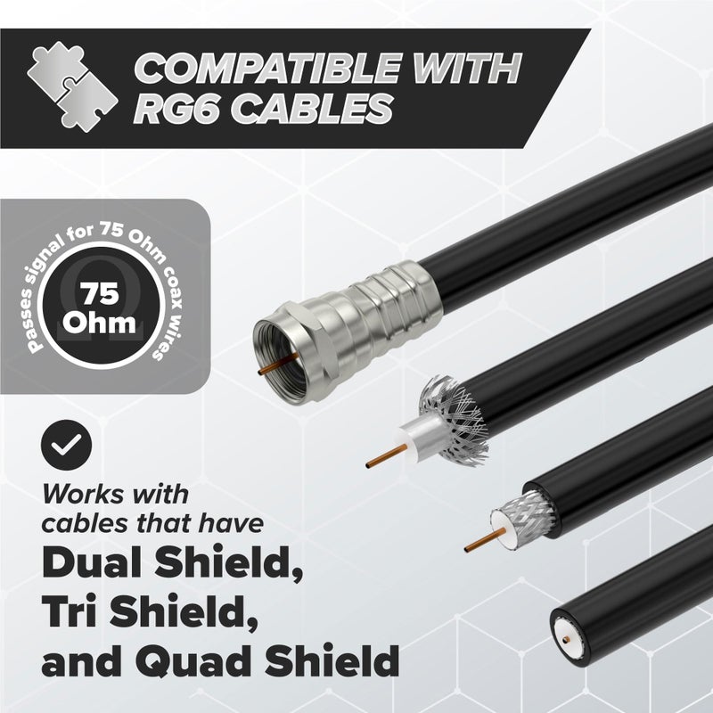 THE CIMPLE CO Coaxial Crimp Type Fitting/Connector - for RG6 Coax Cable - for Easy Installation (50 Pack) - Image 4